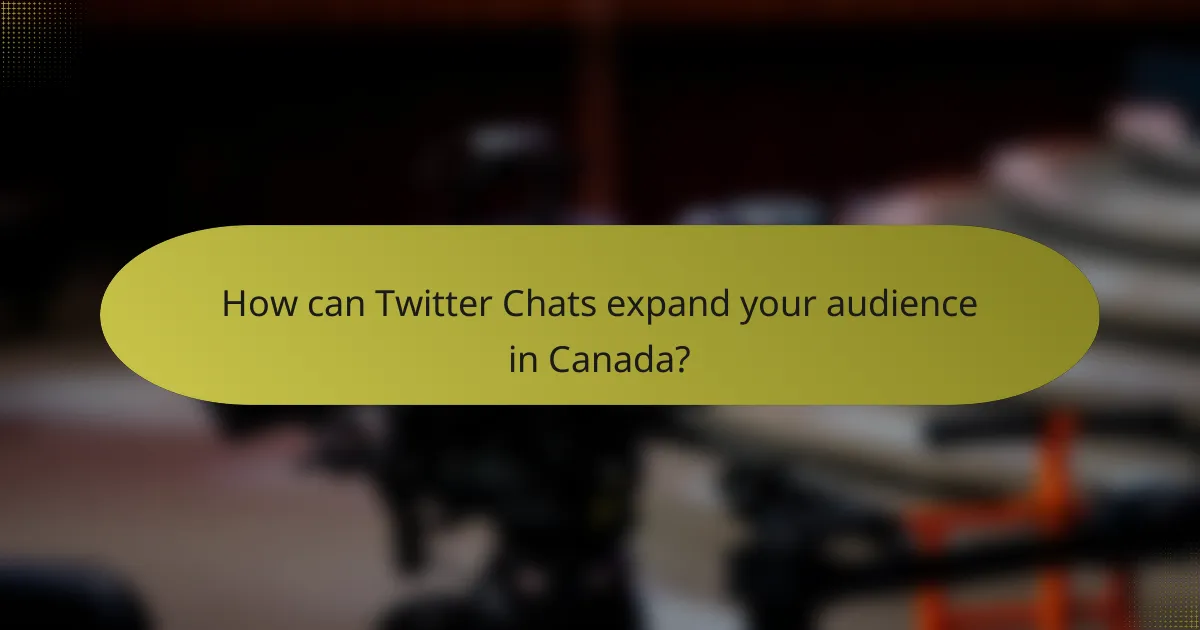 How can Twitter Chats expand your audience in Canada?