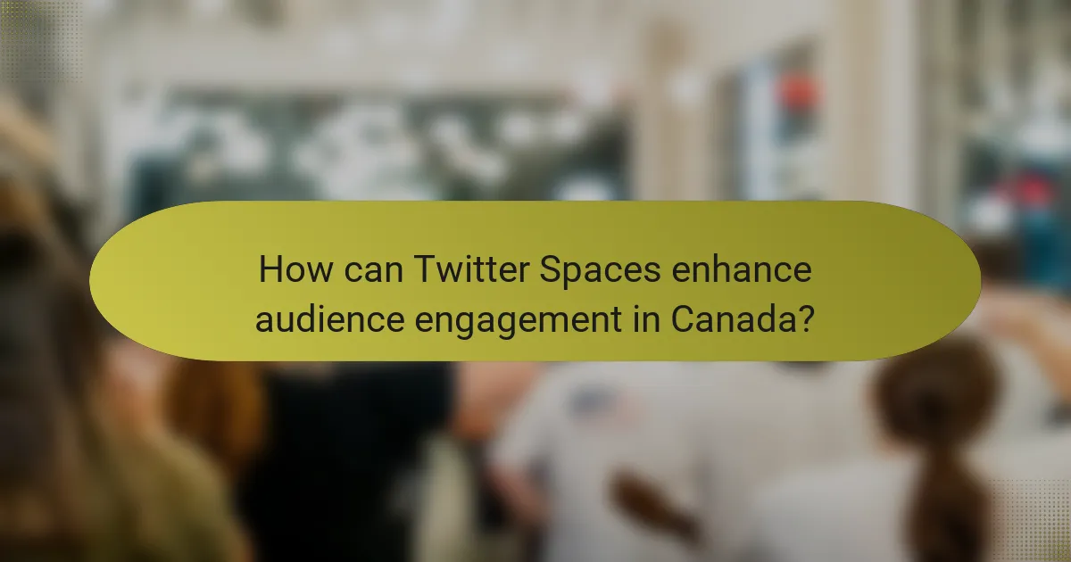 How can Twitter Spaces enhance audience engagement in Canada?