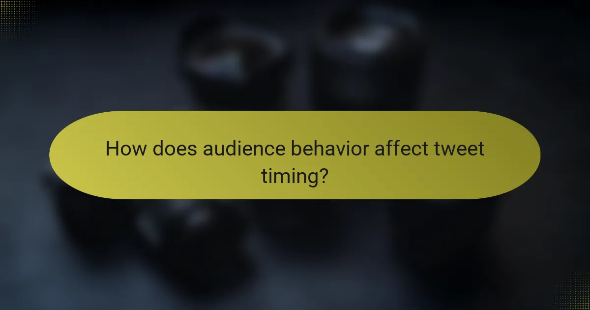 How does audience behavior affect tweet timing?