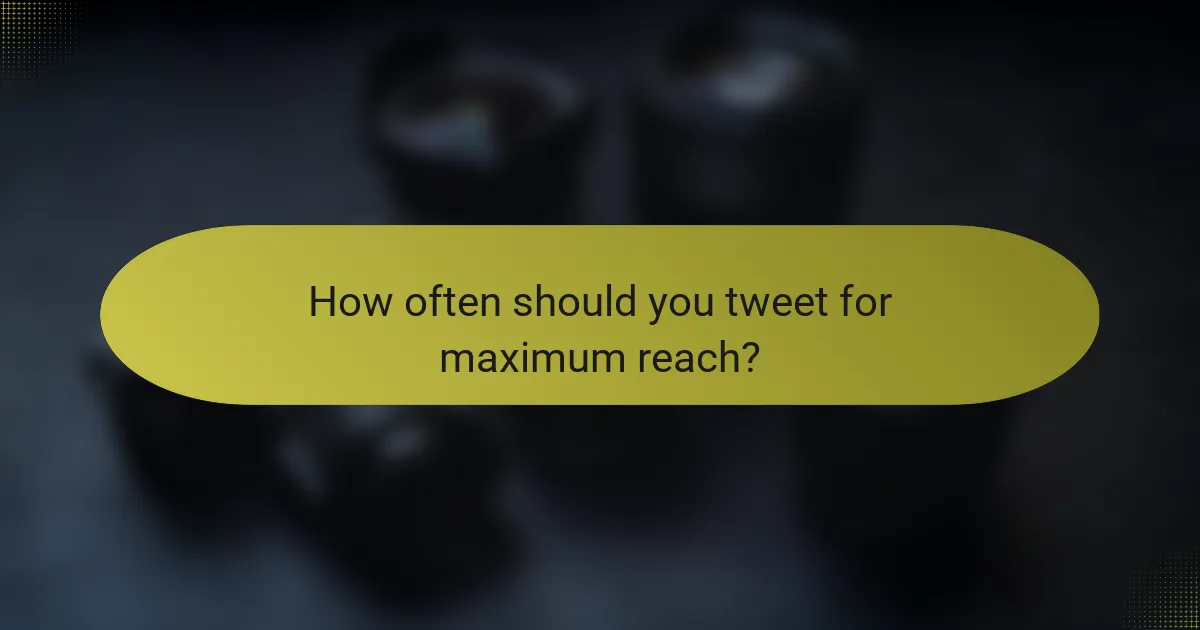 How often should you tweet for maximum reach?