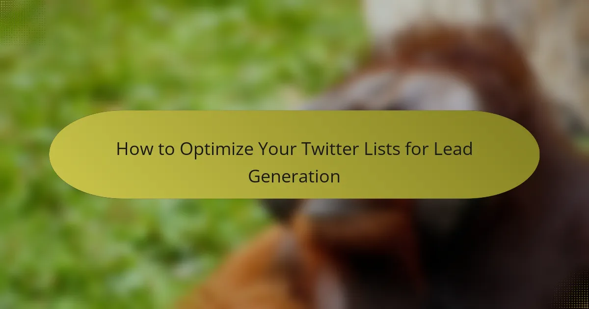 How to Optimize Your Twitter Lists for Lead Generation