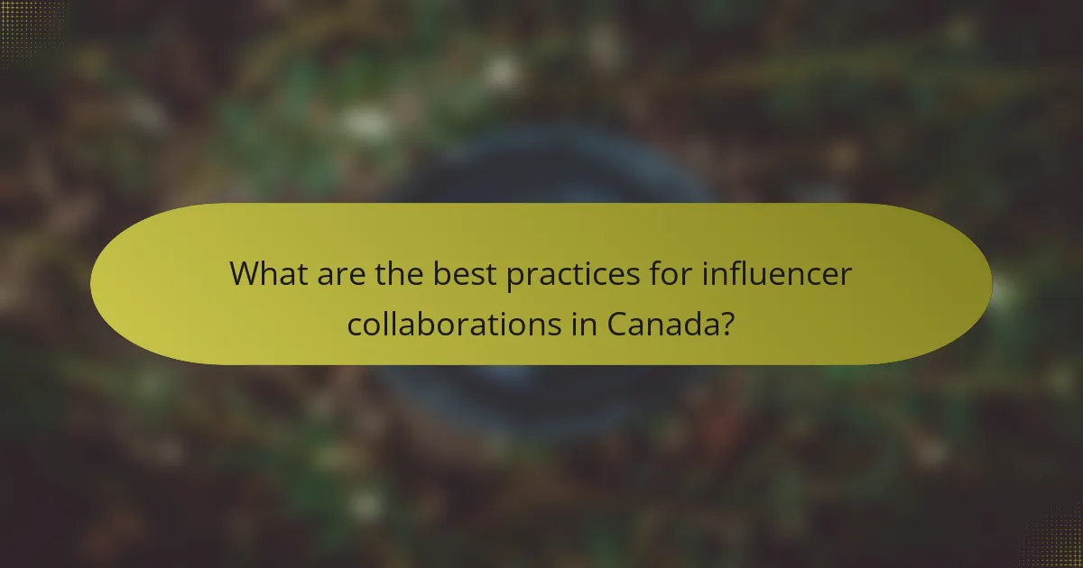 What are the best practices for influencer collaborations in Canada?