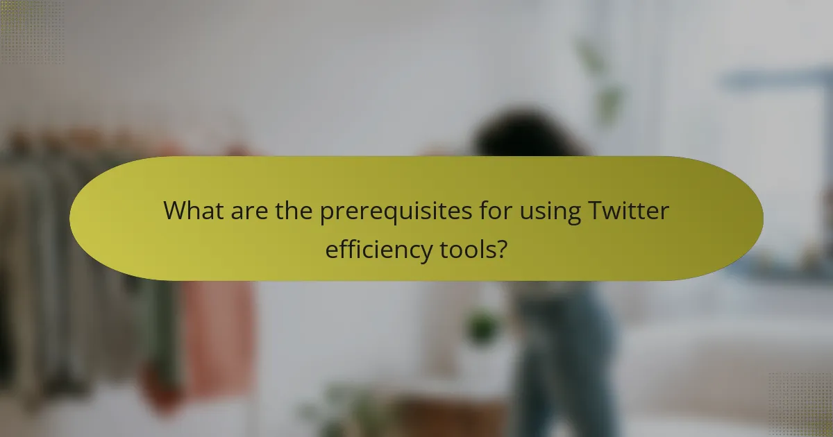 What are the prerequisites for using Twitter efficiency tools?