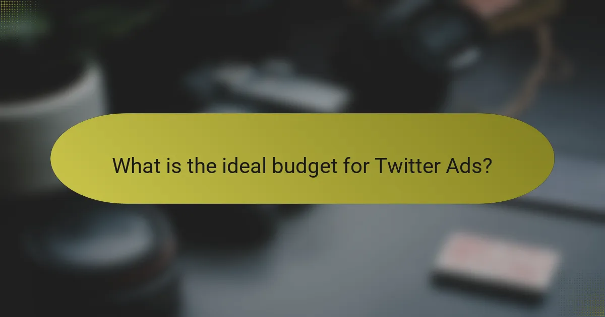 What is the ideal budget for Twitter Ads?