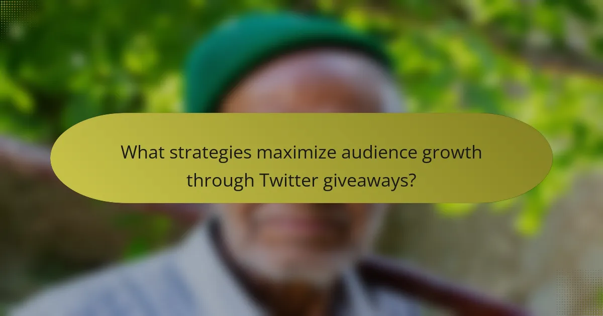 What strategies maximize audience growth through Twitter giveaways?