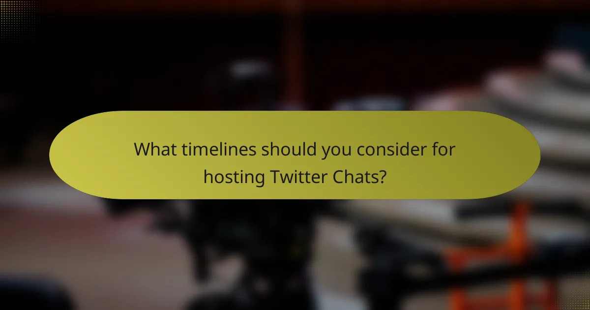 What timelines should you consider for hosting Twitter Chats?